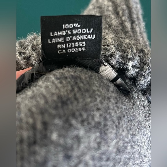 Black Brown 1826 Men’s Cardigan Sweater Medium Gray 100% Wool Gray Shawl Collar - Picture 10 of 12